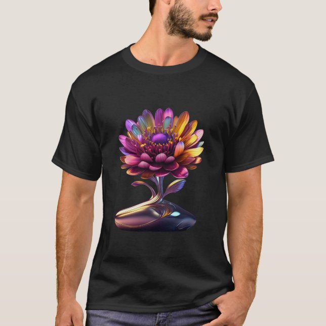 T-shirt Une Fleur Merveilleuse - Flore Artistique Basique  (Devant)