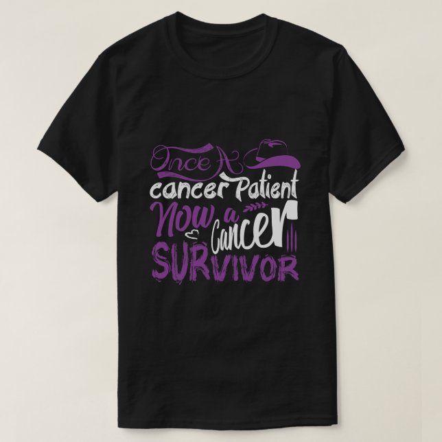 T-shirt Une Fois Un Patient Cancer Maintenant Un Survivant (Design devant)