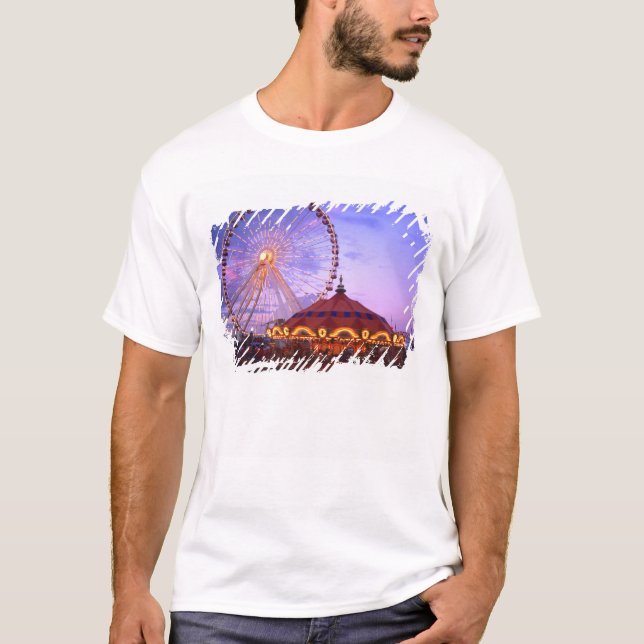 T-shirt Une grande roue et un carrousel au Navy Pier de (Devant)
