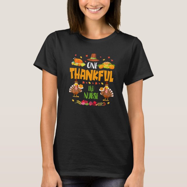 T-shirt Une Infirmière de L&d Remerciée Automne Thanksgivi (Devant)