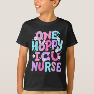 T-shirt Une infirmière Icu Hoppy Retro Super Joyeux Bunn d