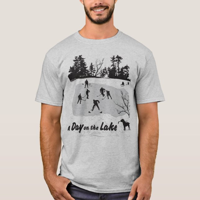 T-shirt Une journée de hockey sur le lac Pond (Devant)