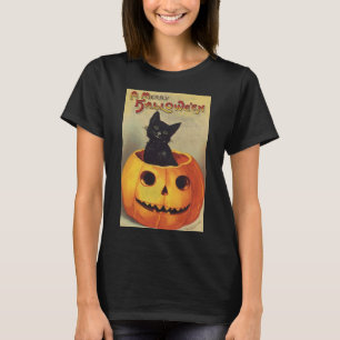 T-shirt Une joyeuse Halloween par Ellen Clapsaddle, Chat V