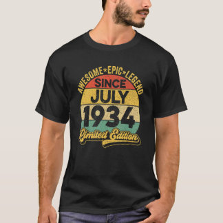 T-shirt Une légende incroyable depuis juillet 1934 88e ann