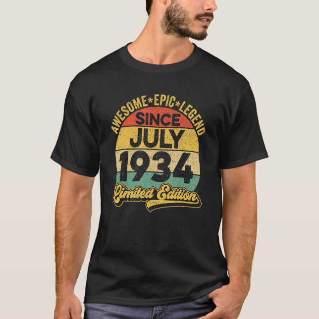 T-shirt Une légende incroyable depuis juillet 1934 88e ann (Devant)