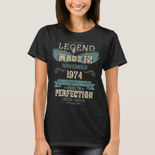 T-shirt Une Légende Vivante Née En Novembre 1974 u2013 Heu