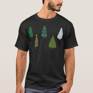 T-shirt Une Ligne D'Arbres De Noël