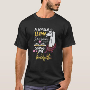 T-shirt Une Llama Entière Apprenant En Cours À La Maternel