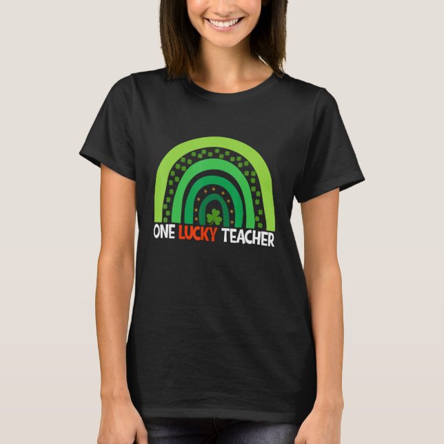 T-shirt Une Lucky Rainbow Teacher St Patricku2019s Day App (Devant)