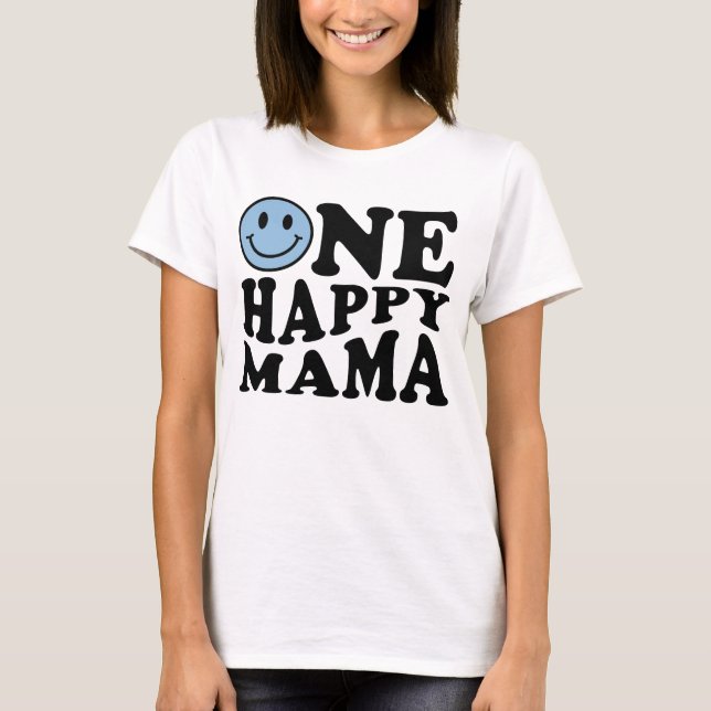 T-shirt Une maman heureuse | Blue Matching One Family Bird (Devant)