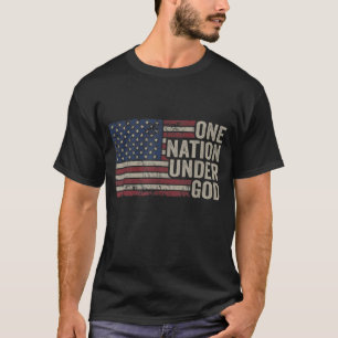 T-shirt UNE NATION SOUS DIEU - Christian USA Amérique Vint