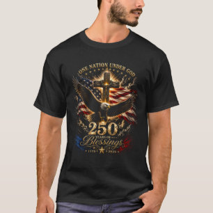 T-shirt Une nation sous Dieu Drapeau États-Unis Croix Aigl