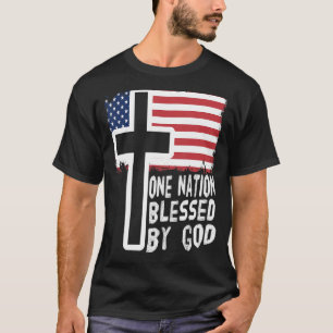 T-shirt une nation sous dieu jésus nous drapeau des chréti