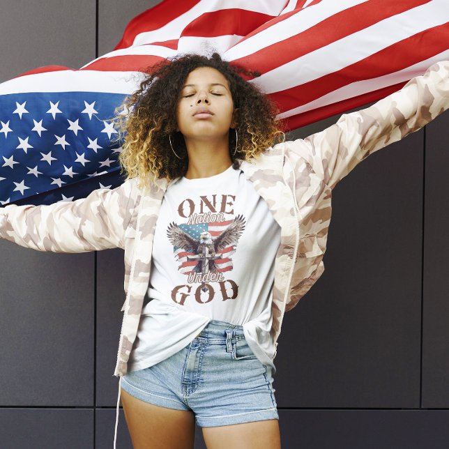 T-shirt UNE Nation sous DIEU USA Patriotique (Créateur téléchargé)