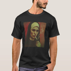 T-shirt Une nonne chaude fume la cigarette, Une nonne rebe