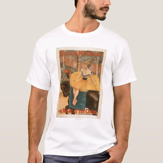 T-shirt Une nuit à l'affiche théâtrale de jeu de cirque (Devant)