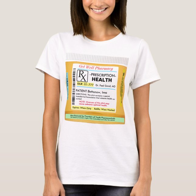 T-shirt Une ordonnance drôle pour la santé (Devant)