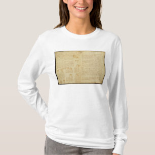 T-shirt Une page du codex Leicester, 1508-12