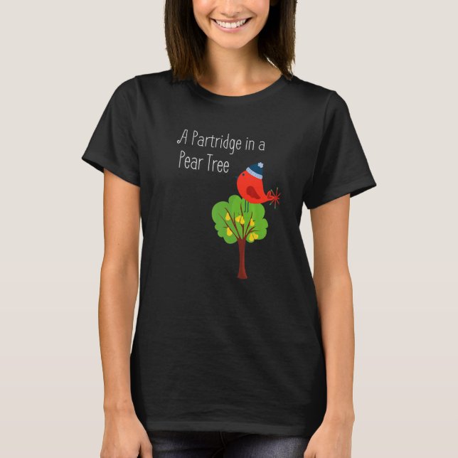 T-shirt Une perdrix dans un arbre à poires Premium (Devant)