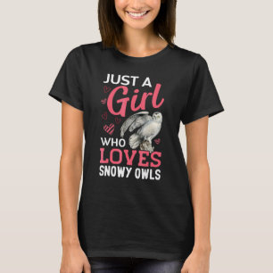 T-shirt Une Petite Fille Aime La Chouette Neige Oiseau Ani