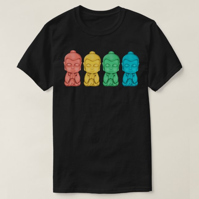 T-shirt Une petite rangée de bouddhas (Design devant)
