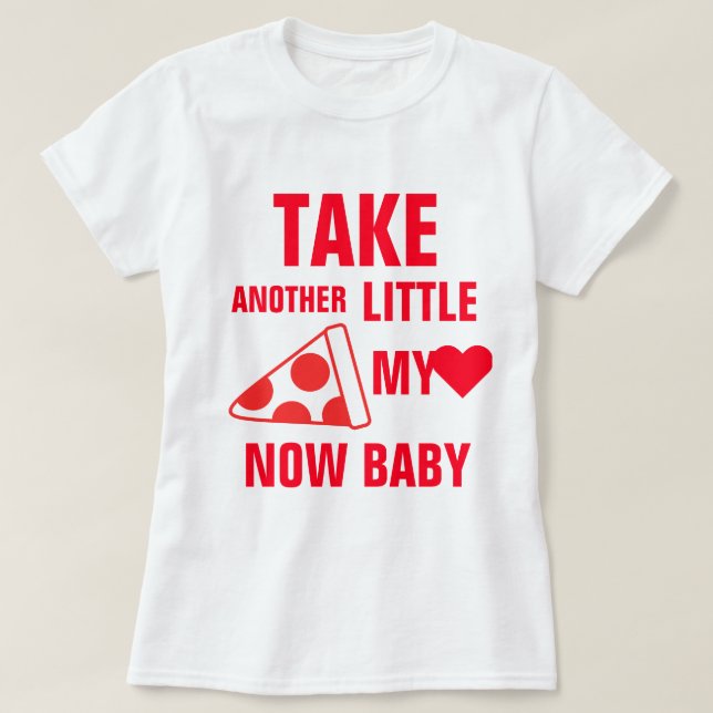 T-shirt Une pizza mon coeur (Design devant)