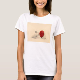 T-shirt Une plume de cou rouge 2004 de montre noire