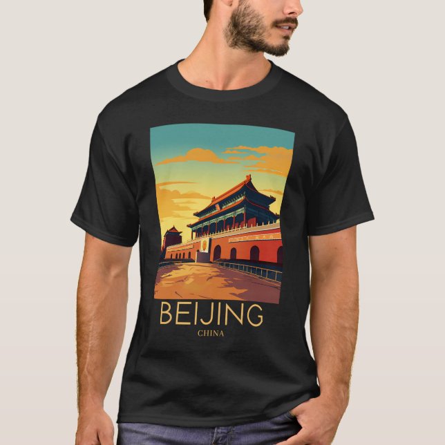 T-shirt Une Pop Art Travel Impression Pékin - Chine (Devant)