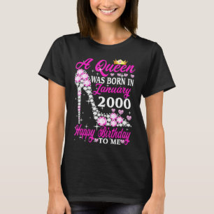T-shirt Une Reine Est Née En Janvier 2000 23e Anniversaire
