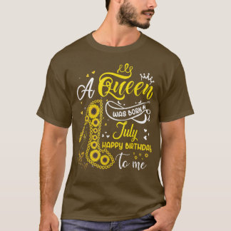 T-shirt Une Reine Est Née En Juillet Fleurs De Soleil Mign