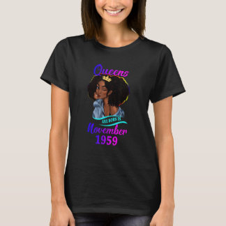 T-shirt Une reine est née en novembre 1959 Joyeux 63e anni