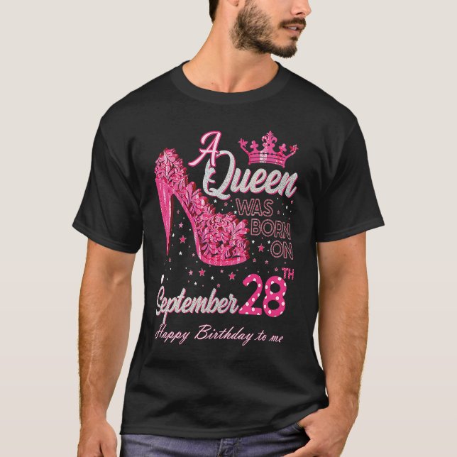 T-shirt Une Reine Est Née le 28 Septembre Talons Septem (Devant)