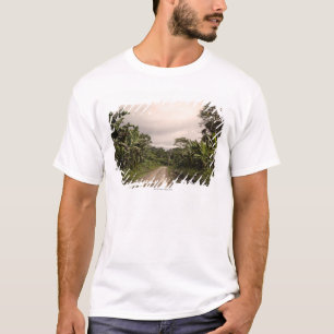 T-shirt Une route à distance de jungle