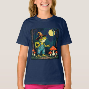 T-shirt Une Sorcière Crapaud Familier Fourrageant la Nuit