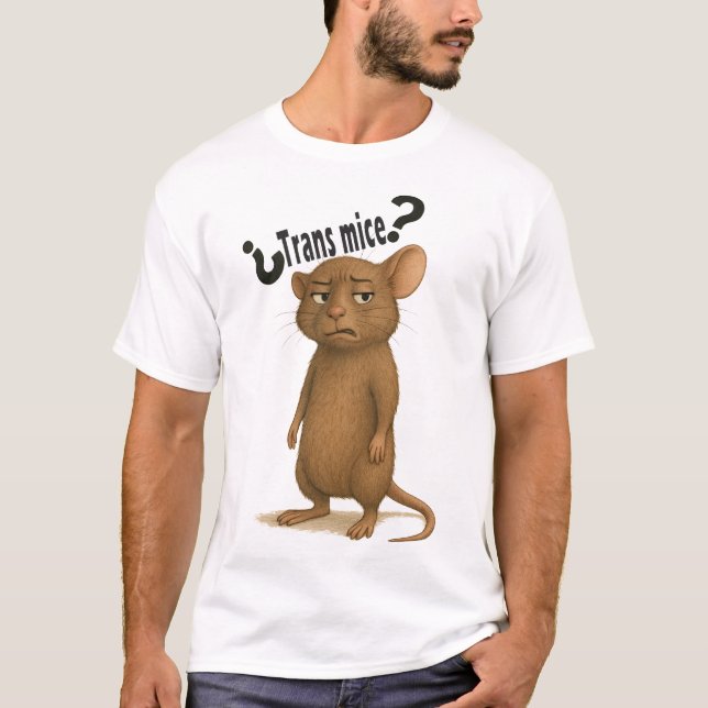 T-shirt Une souris confondue par une déclaration muette (Devant)