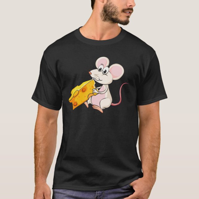 T-shirt Une souris mangeant du fromage (Devant)