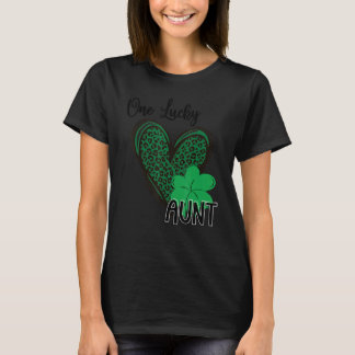T-shirt Une Tante chanceuse Leopard Heart St Patricku2019s