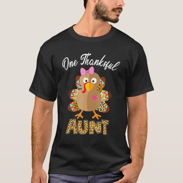 T-shirt Une Tante Remerciée Turquie Famille Leopart Thankg (Devant)