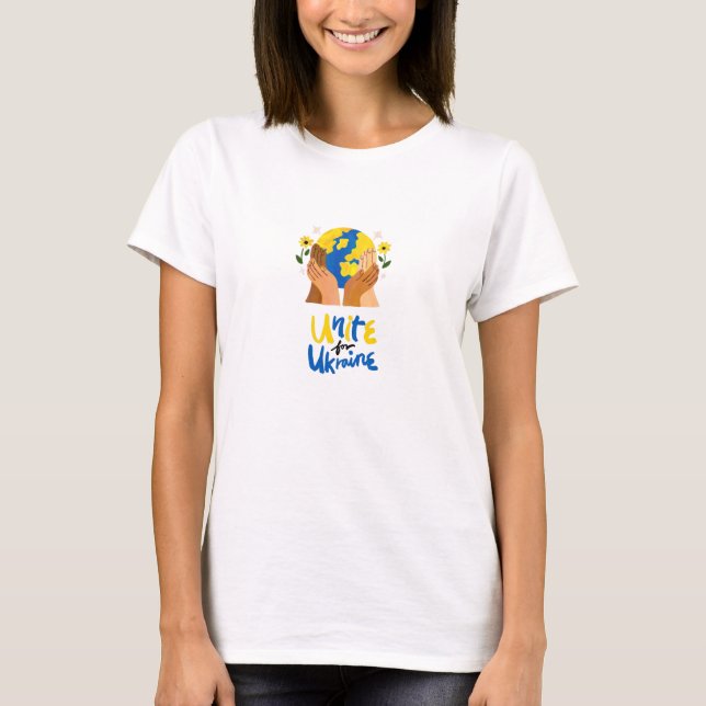 T-shirt Une unité mondiale pour l'Ukraine (Devant)
