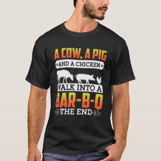 T-shirt Une Vache Un Cochon Et Un Poulet Marcher Dans Un B
