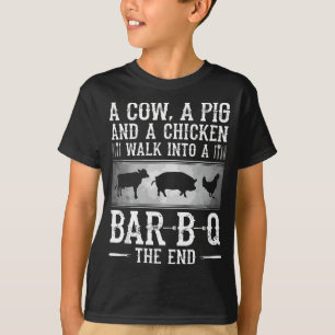 T-shirt Une Vache, Un Cochon Et Un Poulet Se Promènent Dan