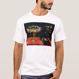 T-shirt Une vie immobile d'un Tazza avec des fleurs