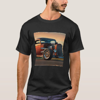 T-shirt une voiture d'époque à talon chaud