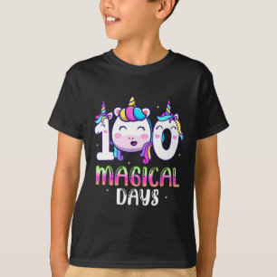 T-shirt Unicorn 100 Magical Days Girls Kids 100th Day Of S
