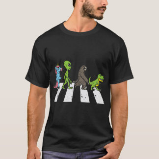 T-shirt Unicorn Alien Sloth Trex Crossing Road Funny Cross