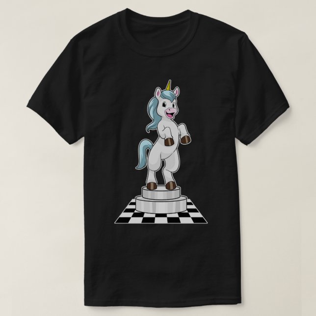 T-shirt Unicorn at Chess (Design devant)