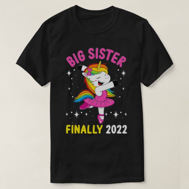 T-shirt Unicorn Big Sister Enfin 2022 (Design devant)