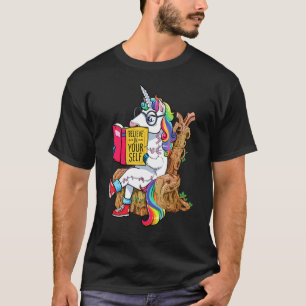 T-shirt Unicorn Croyez En Vous-Même Livre Motivationnel