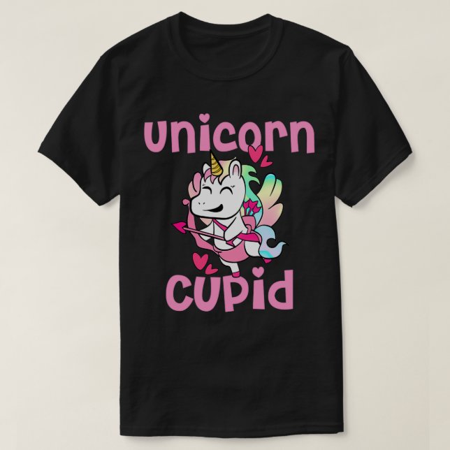 T-shirt Unicorn cupide Valentine unicorn (Design devant)