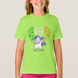 T-shirt Unicorn Dabbing love valentine Irlande Drapeau